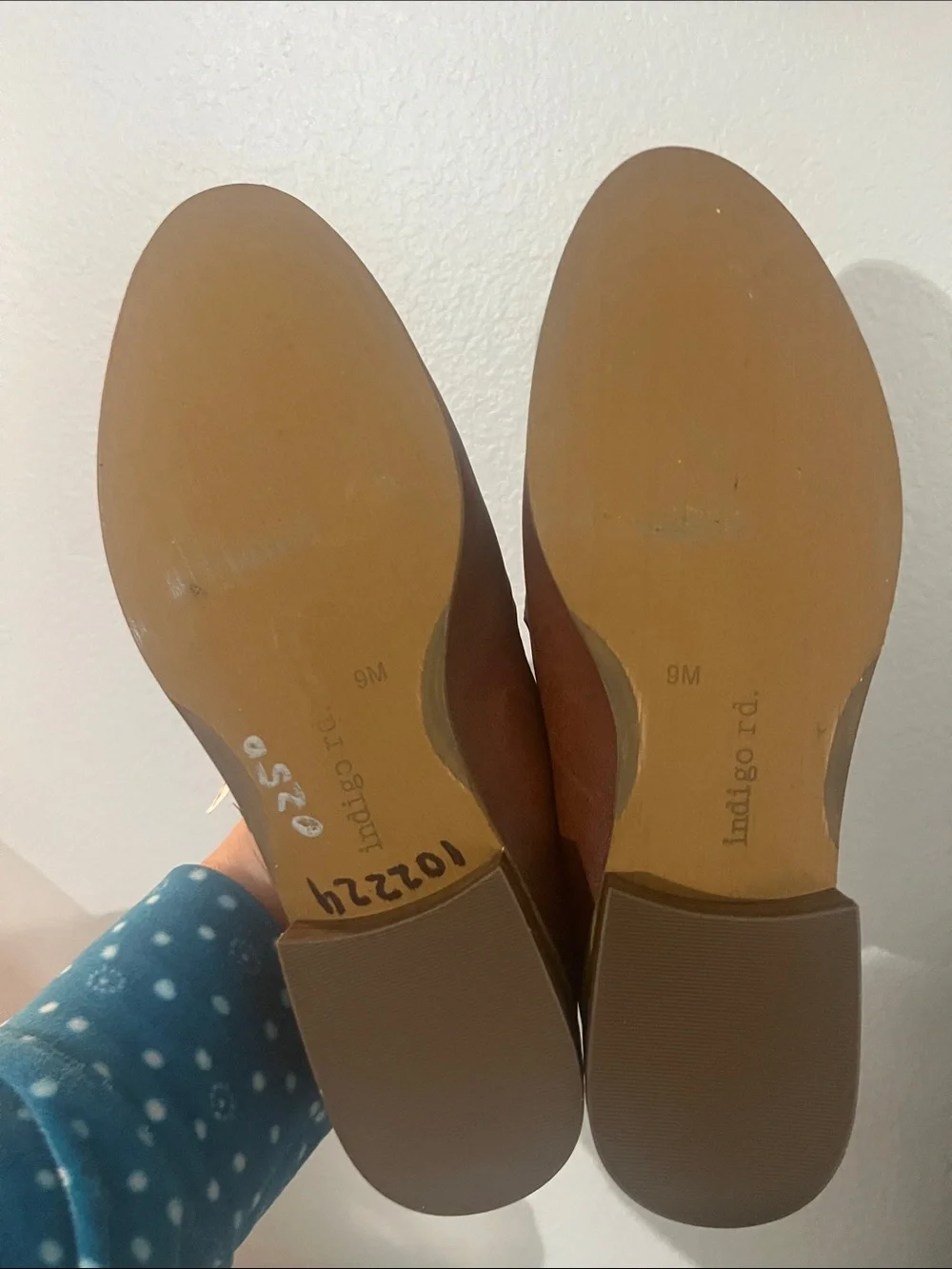New Indigo Rd. Women’s Cognac Brown Faux Leather Flats Loafers Size 9 NWT